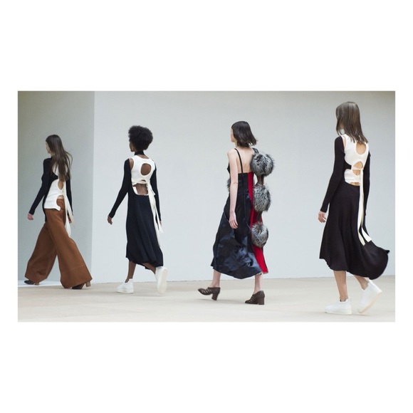 CÉLINE SILVER FOX FUR POM POM & BLACK LEATHER BOA SCARF BY PHOEBE PHILO - Picture 8 of 16